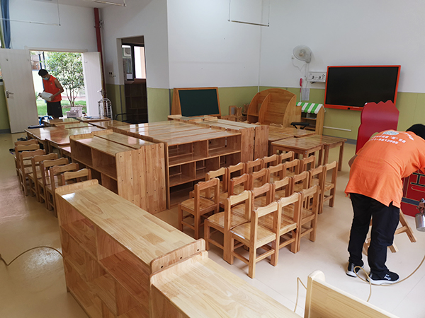南宁市直属机关保育院凤岭校区精细化除甲醛，由南宁除甲醛公司维美居环保施工